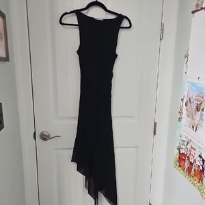 Bershka Elegant Black Asymmetrical Dress